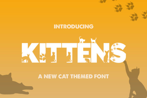 Kittens Silhouette: A Playful Sans Serif Font for Web Design